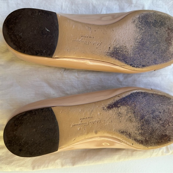 Ferragamo, 7.5 flats, beige, patent leather, great condition - Picture 5 of 6